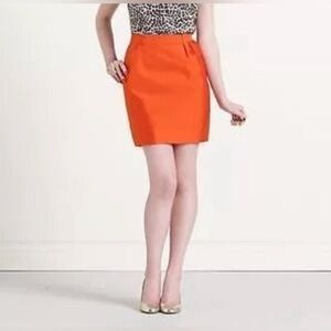 Kate Spade "Skirt the Rules" Meredith Orange Zipper Skirt Size 12 MSRP $275 EUC